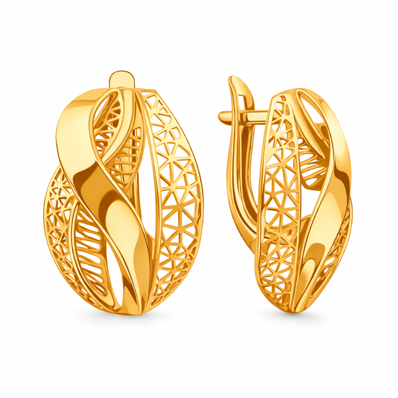 Ajour Ohrringe aus Rotgold 585 mit englischem Verschluss ORТ10002B581 kaufen