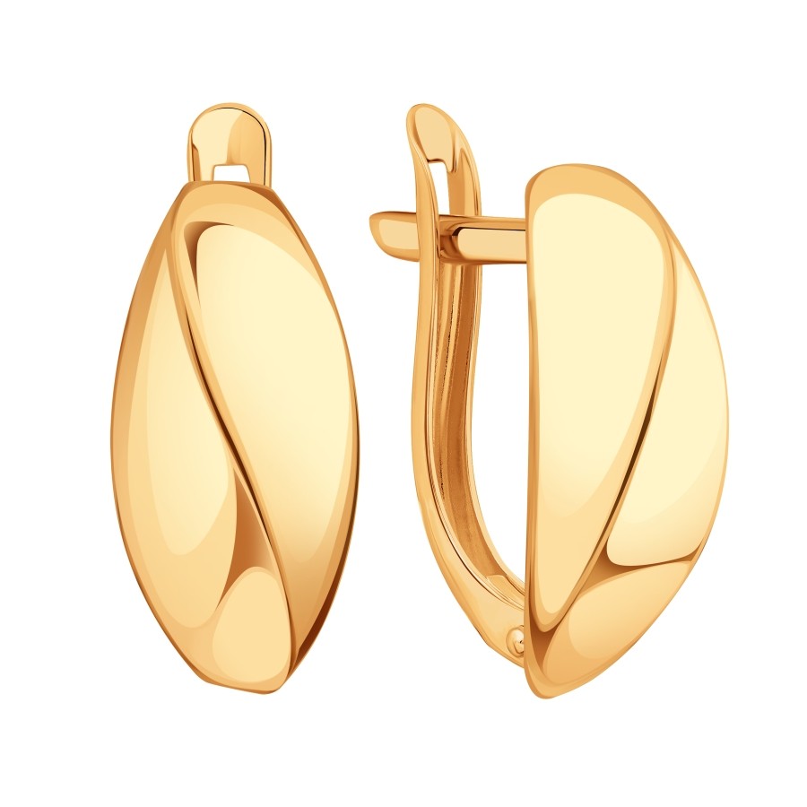 Polierte Ohrringe aus Rotgold 585 mit englischem Verschluss