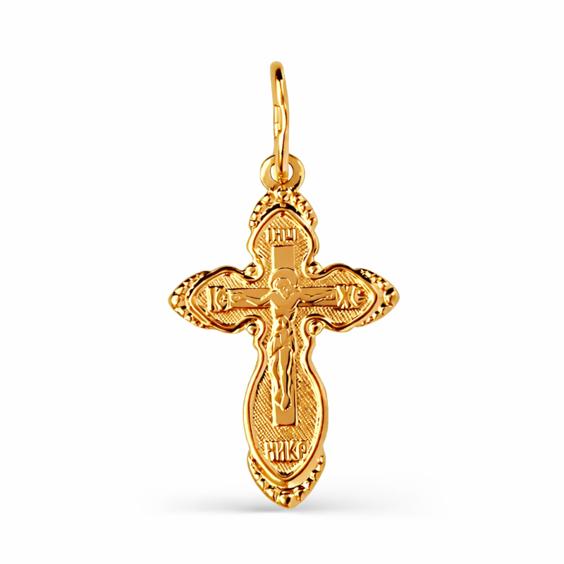 Orthodoxes Kreuz Anhänger aus Rotgold 585