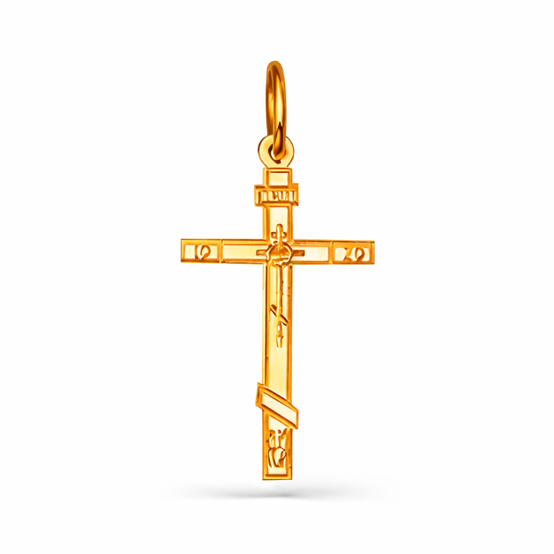 Крестик из красного золота 585 пробы Крестик из красного золота 585 пробы