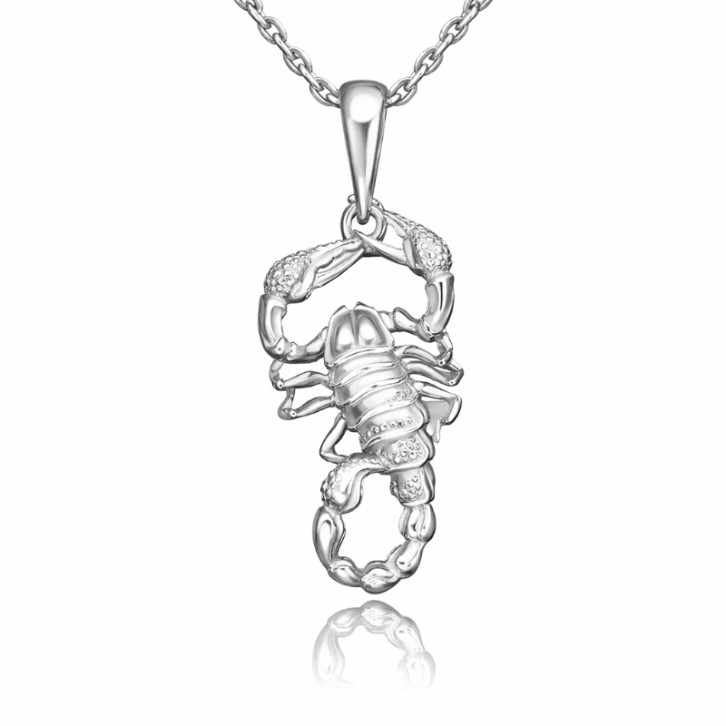 Подвеска Скорпион из серебра 925 пробы – знак зодиака без цепочки