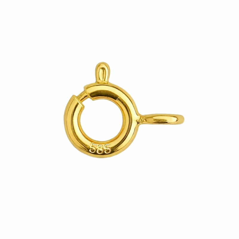 5,0 мм - Замок кольцо для цепочки или браслета золото 585