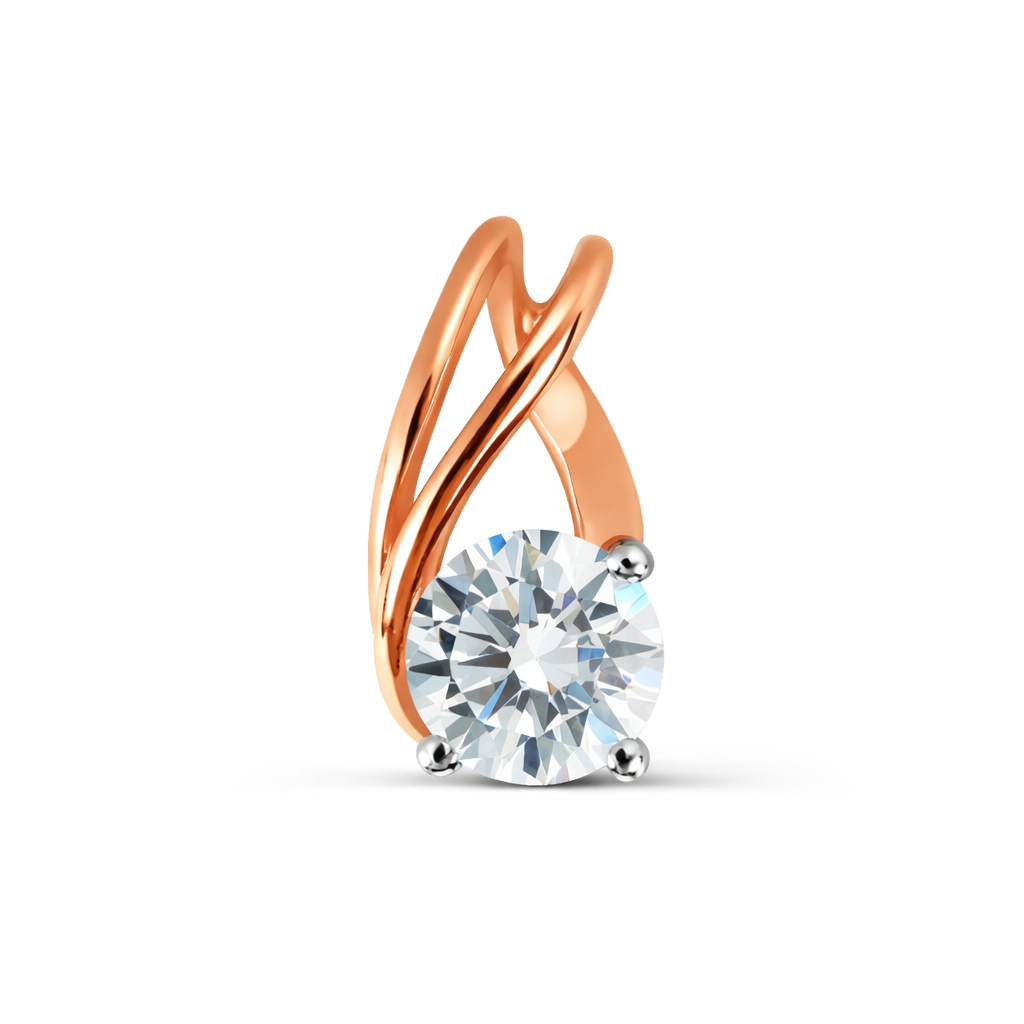 Подвеска из красного золота 585 с фианитом PREMIUM