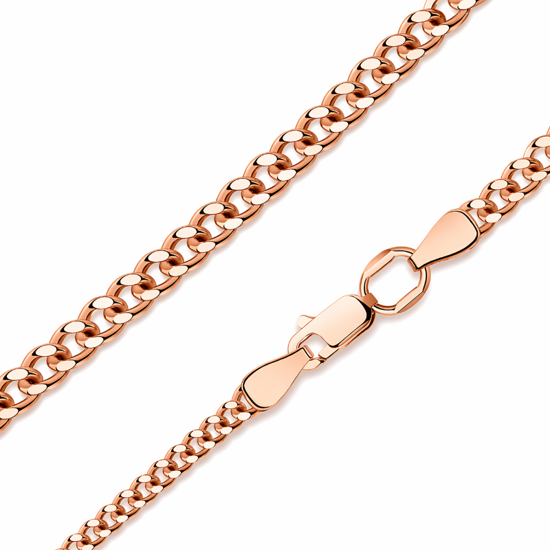 Panzerkette aus russischem Rotgold 585 mit Karabinerverschluss, Handarbeit Panzerkette aus russischem Rotgold 585 mit Karabinerverschluss, Handarbeit