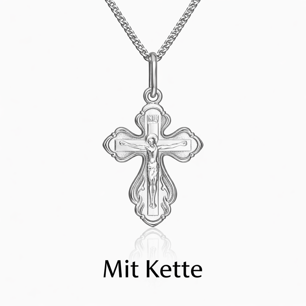 Kreuz Anhänger Silber 925 Religio mit Panzerkette 45 cm