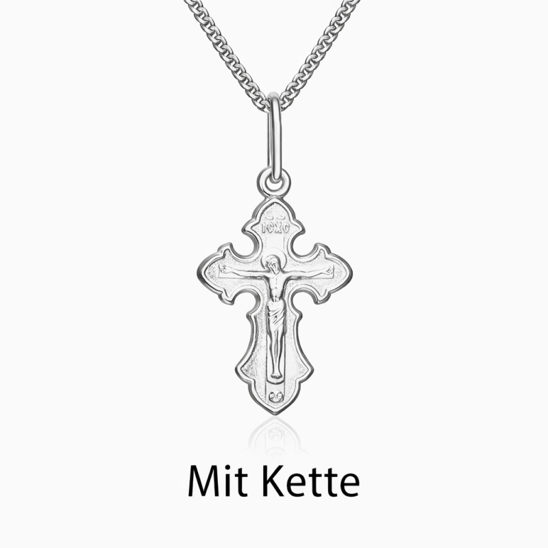 Kreuz Anhänger Silber 925 Religio mit Panzerkette 45 cm