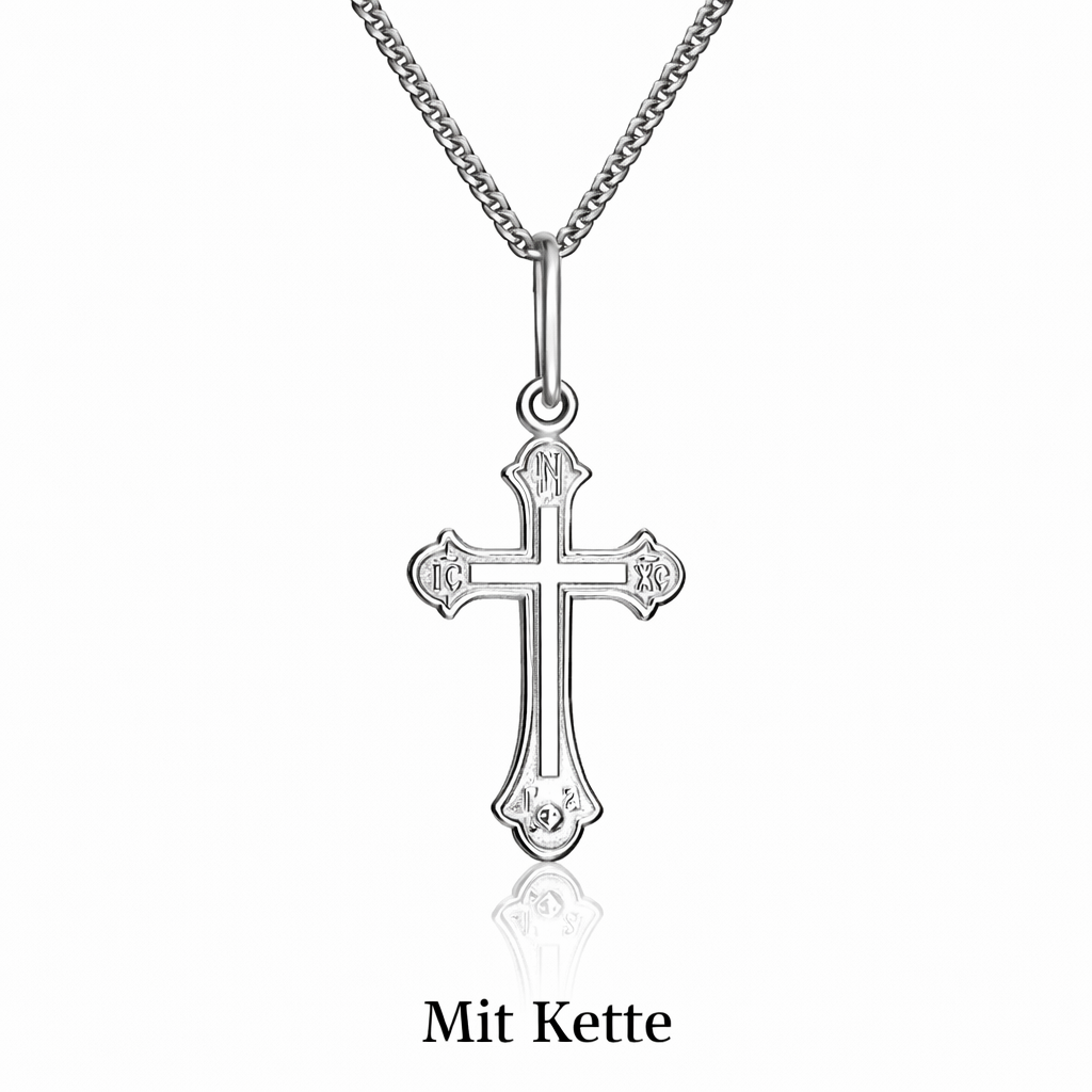 Kreuz Anhänger aus Silber 925 Religio mit Panzerkette 50 cm