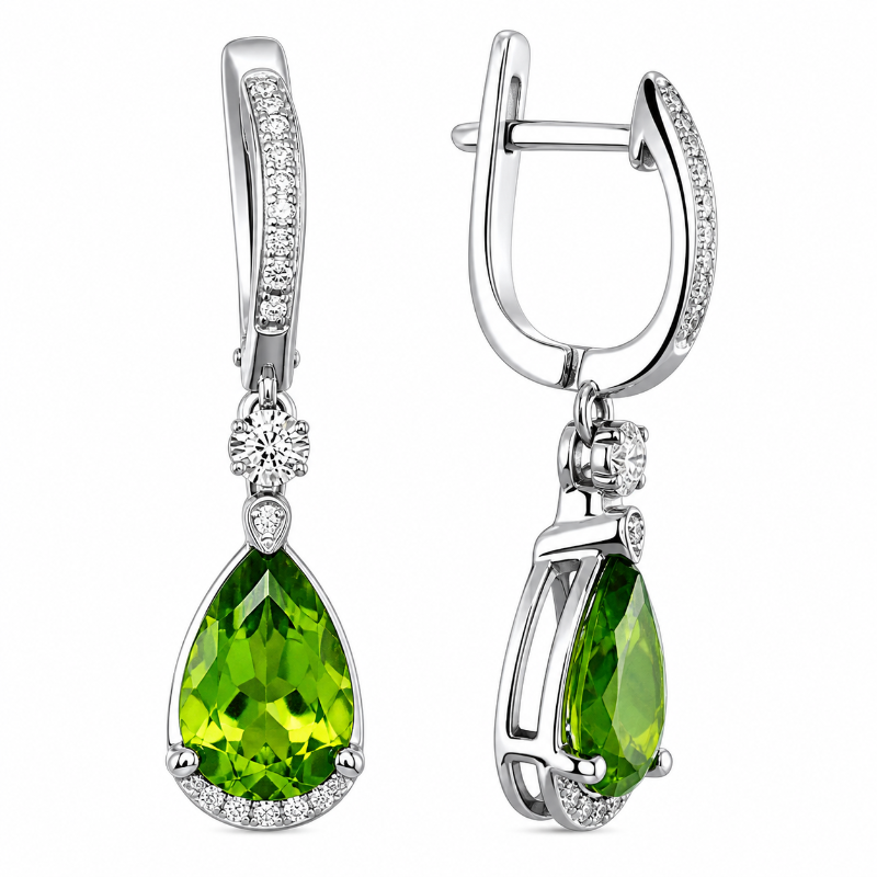 Серьги из русского серебра 925 пробы с фианитами