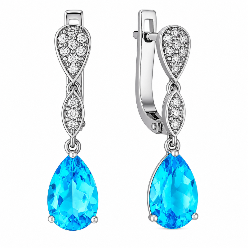 Paar Ohrhänger 925 Silber mit Zirkonia