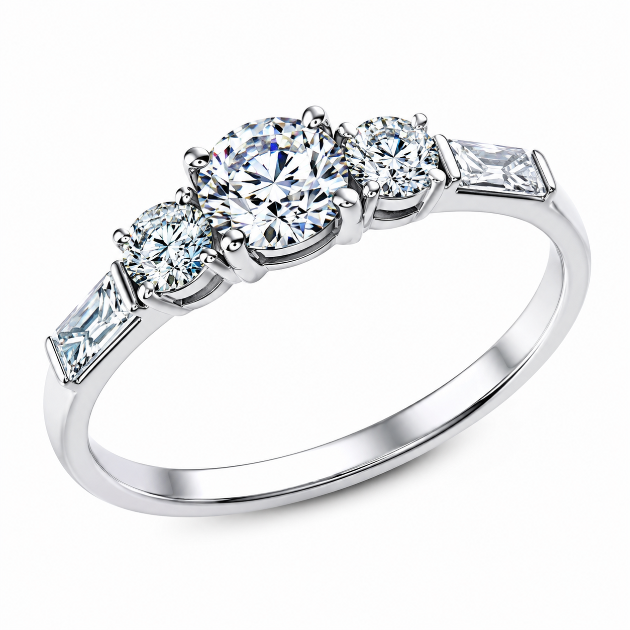 Damen Ring 925 Silber Zirconia PREMIUM Verlobungsring