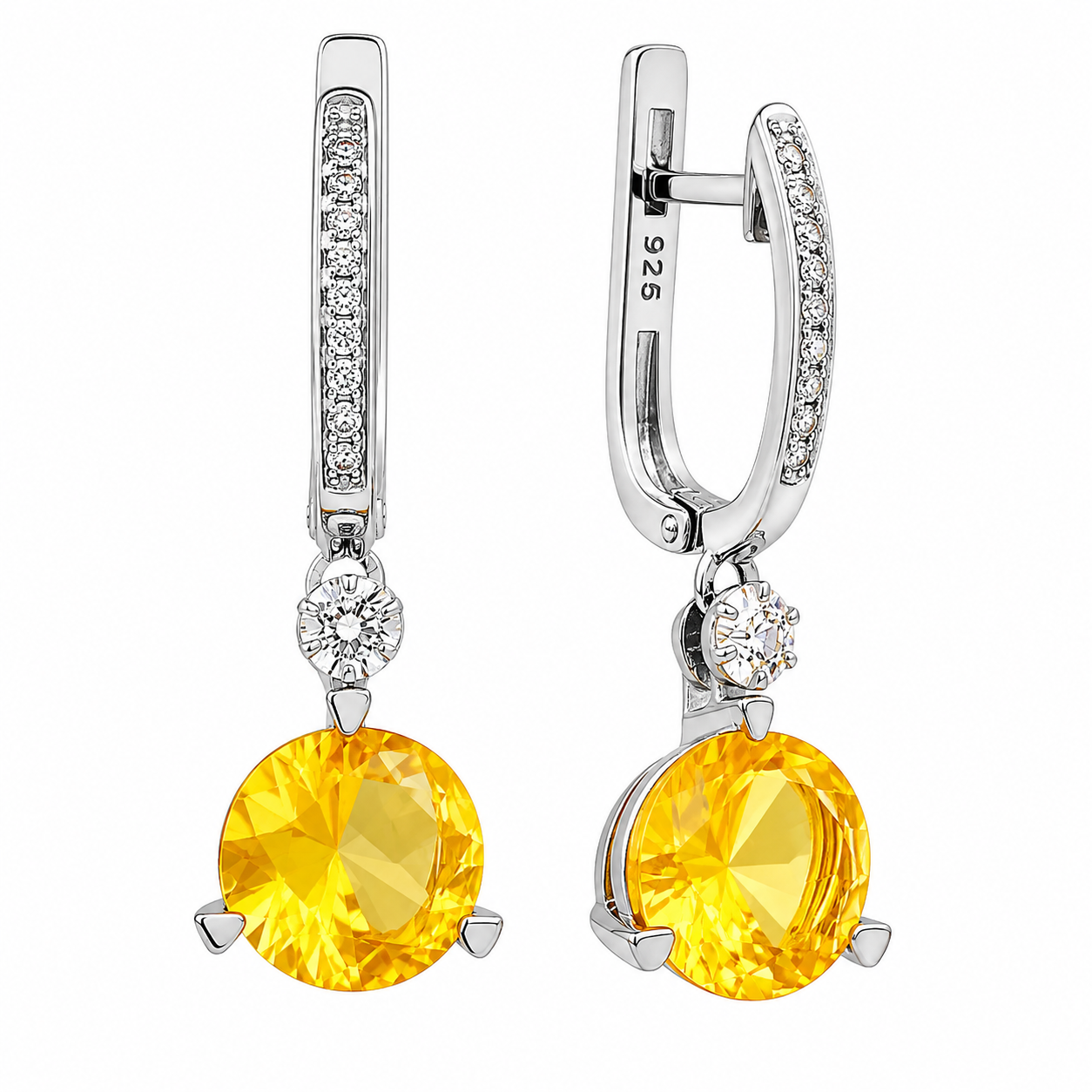 Серьги из русского серебра 925 пробы с фианитами Серьги из русского серебра 925 пробы с фианитами