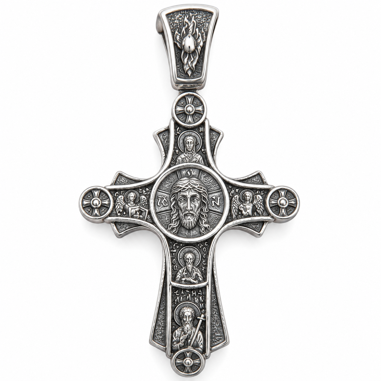 Orthodoxes Kreuz „Rette und Bewahre“ aus Silber 925 mit Schwärzung Orthodoxes Kreuz „Rette und Bewahre“ aus Silber 925 mit Schwärzung