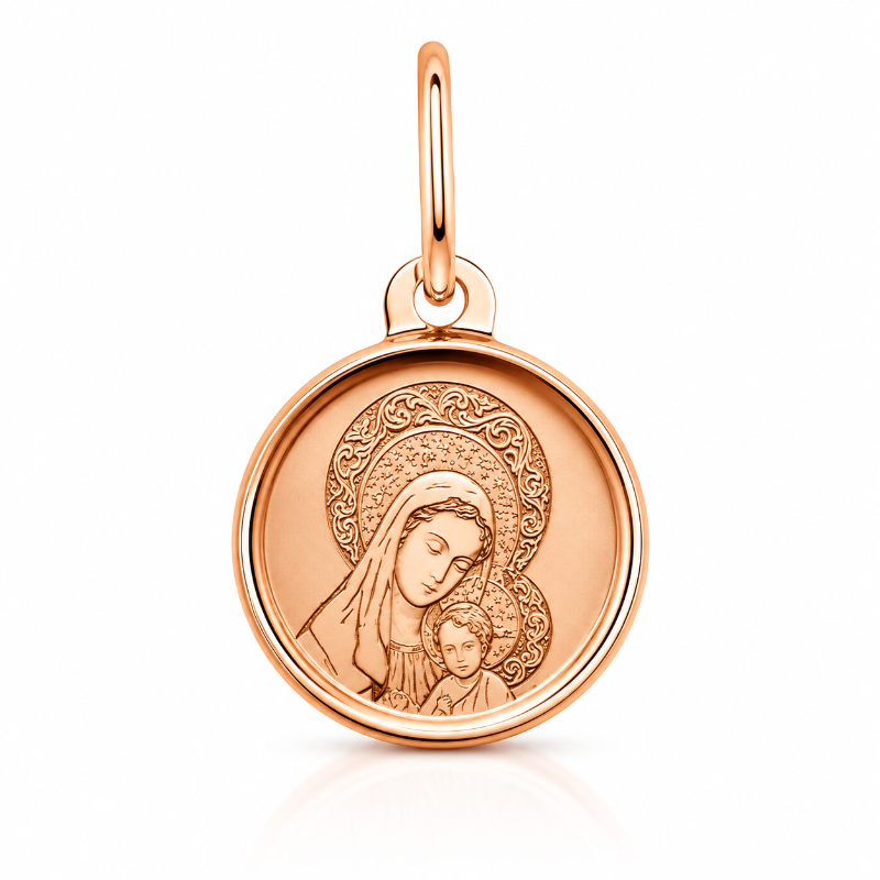Orthodoxe Ikone aus russischem Rotgold 585 mit Diamantschliff Orthodoxe Ikone aus russischem Rotgold 585 mit Diamantschliff
