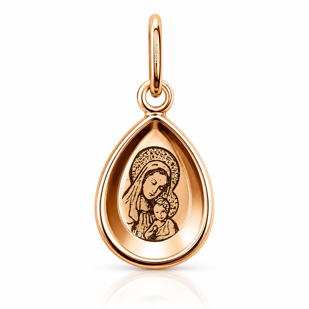 Orthodoxe Ikone aus Rotgold 585 mit Lasergravur Orthodoxe Ikone aus Rotgold 585 mit Lasergravur