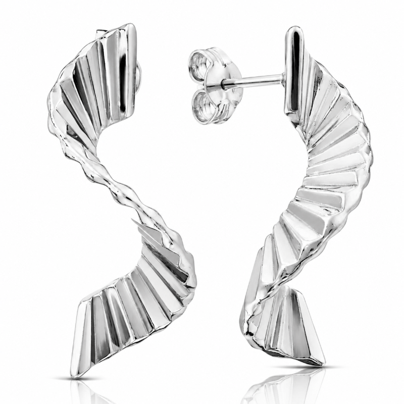 Ohrstecker mit Diamantschliff aus russischem Silber 925 Ohrstecker mit Diamantschliff aus russischem Silber 925