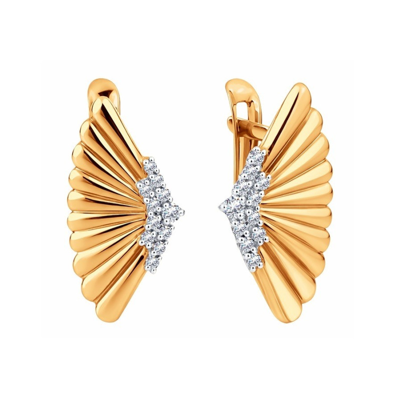 Ohrringe aus 375er Rotgold mit Zirkonia und englischem Verschluss Ohrringe aus 375er Rotgold mit Zirkonia und englischem Verschluss
