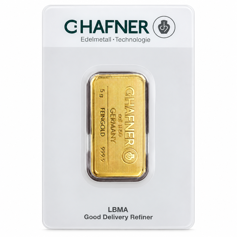 Goldbarren HERAEUS / CHAFNER 5 Gramm Feingold 999,9 Goldbarren HERAEUS / CHAFNER 5 Gramm Feingold 999,9