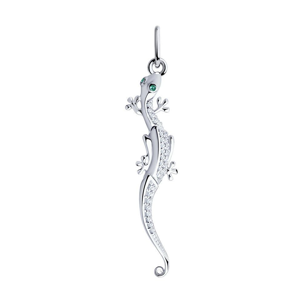 Anhänger "Eidechse" mit Zirkonia 925 Silber