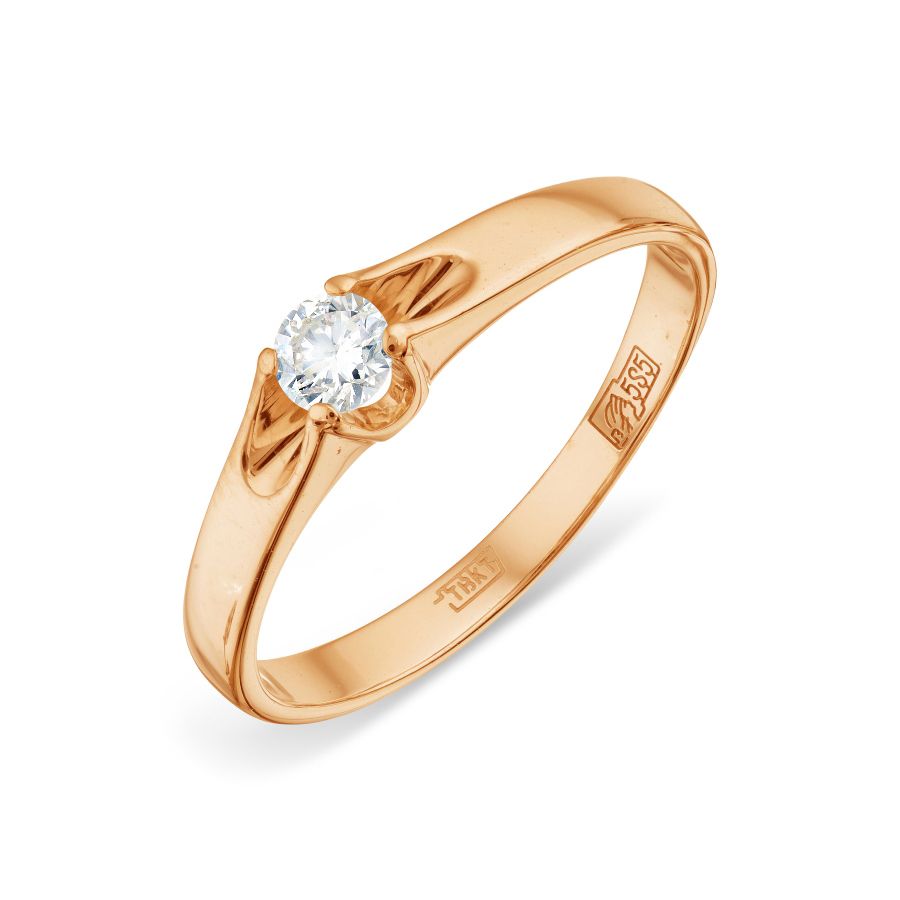Damen Ring mit Zirkonia | 585 Rotgold