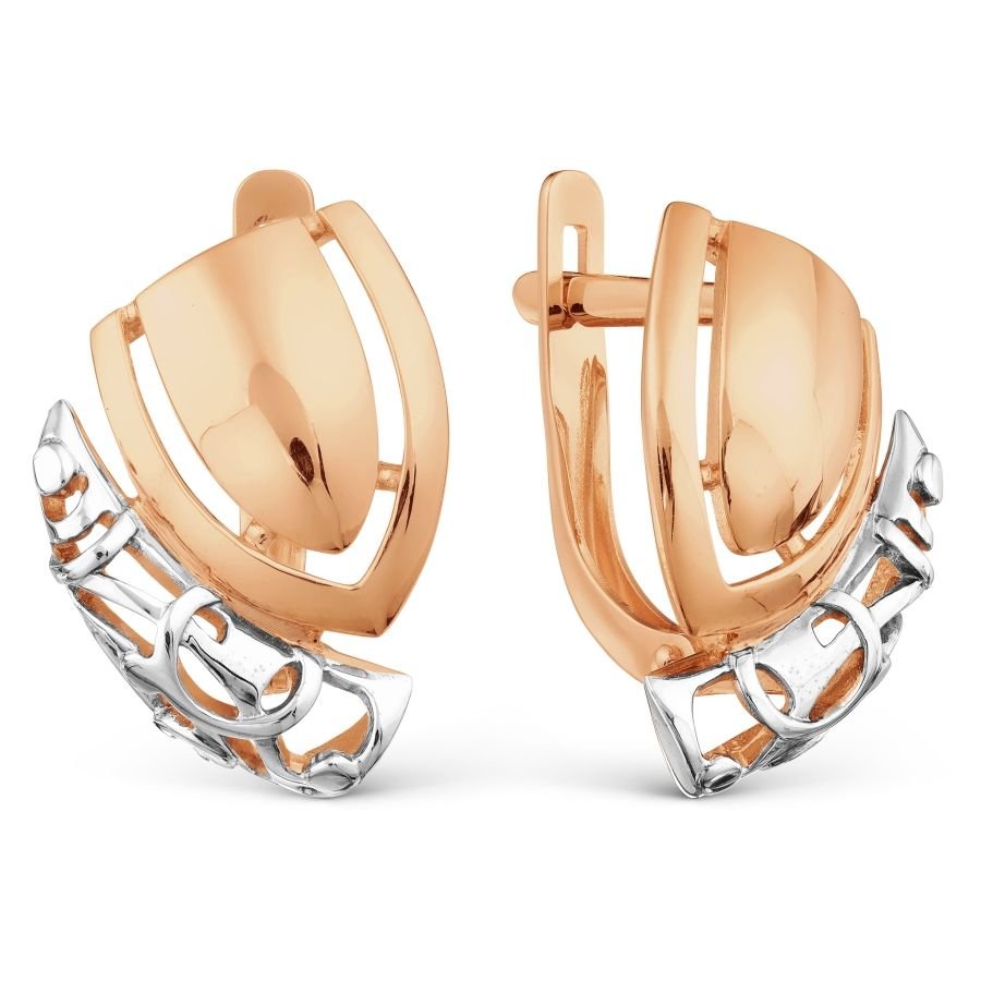 Ohrringe Bicolor 585 Rotgold