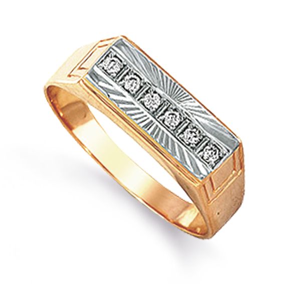 Herren Ring mit Zirkonia 585 Rotgold Herren Ring mit Zirkonia 585 Rotgold