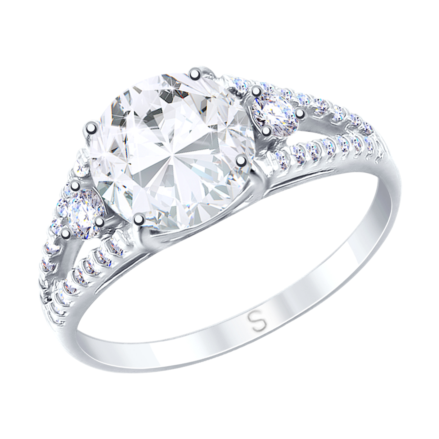 Damen Ring 925 Silber mit Bergkristalle mit Zirkonia