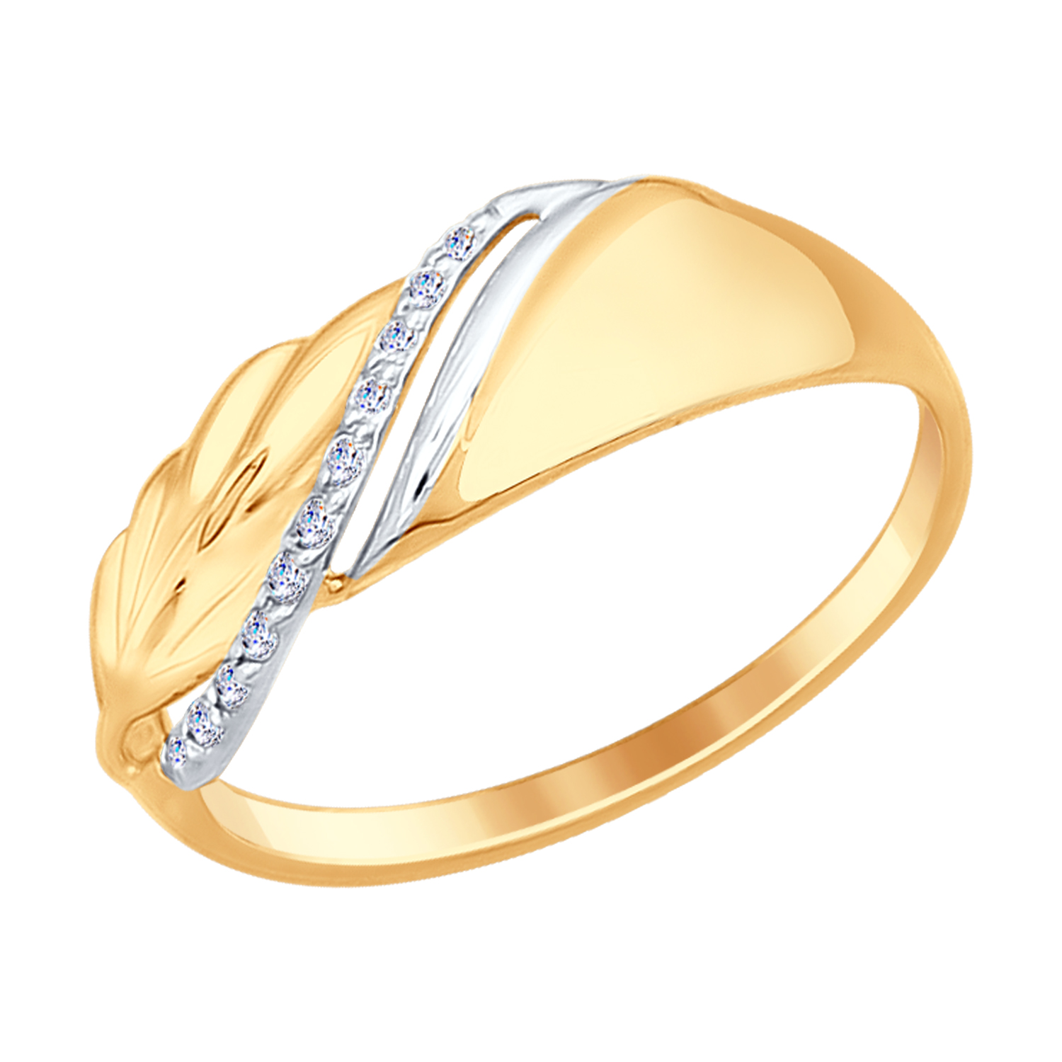 Damen Ring 585 Rotgold mit Zirkonia