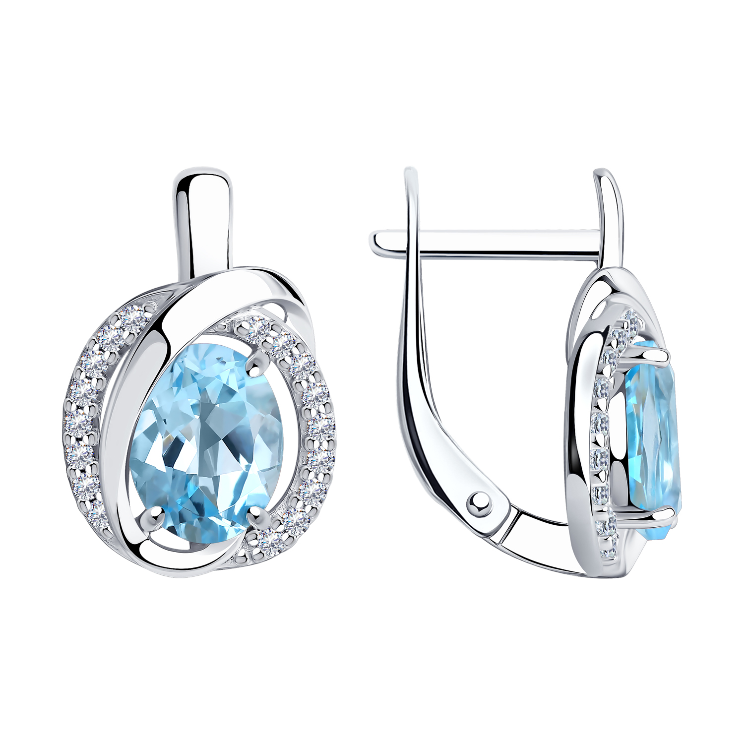 Ohrringe 925 Silber Topas und Zirkonia Ohrringe 925 Silber Topas und Zirkonia