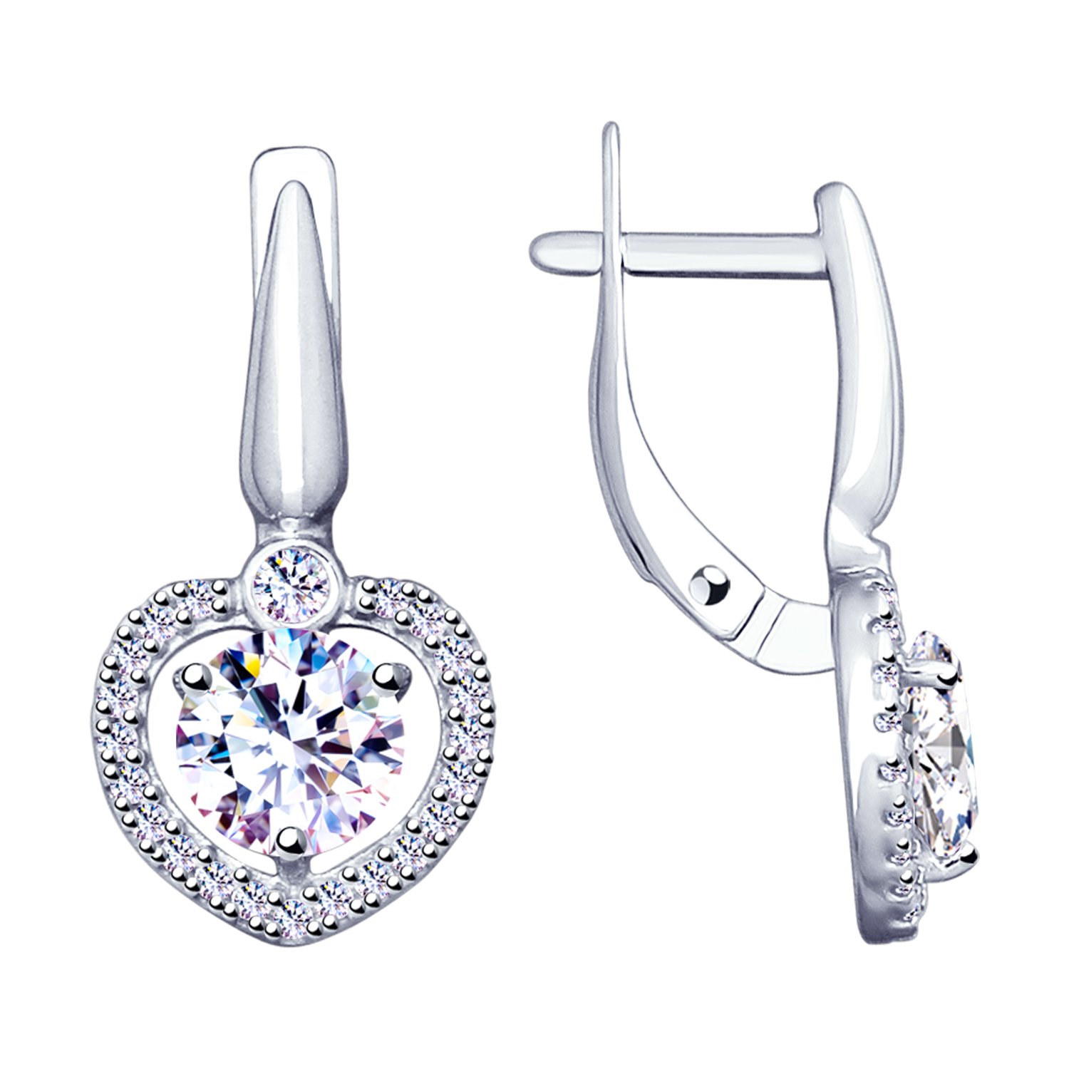 Серьги из серебра 925 пробы с фианитами