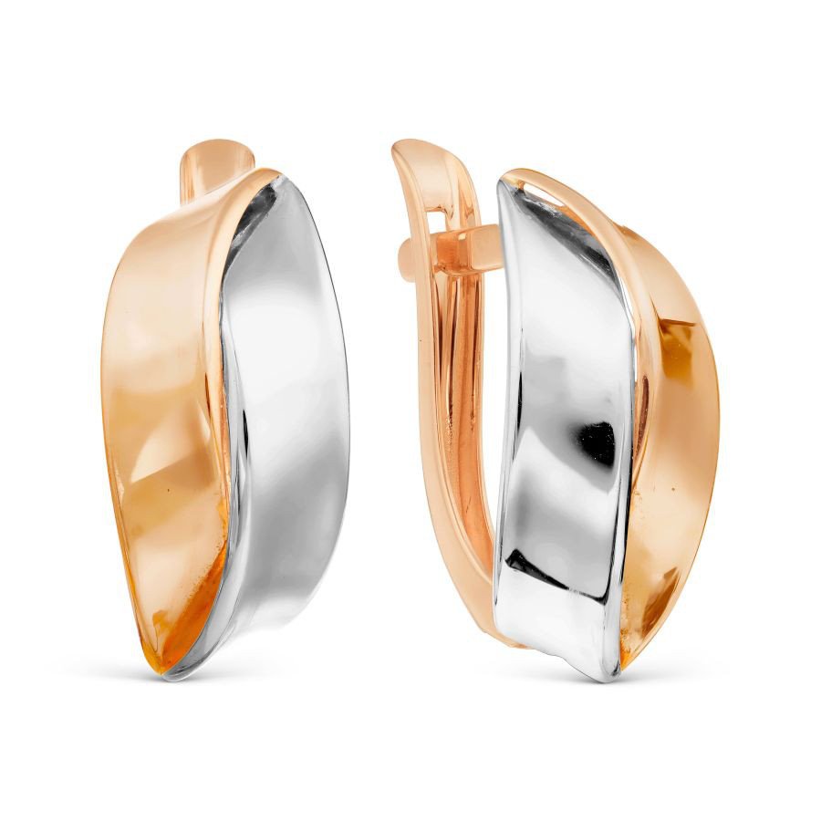 Damen Ohrringe - 585 Rotgold Bicolor