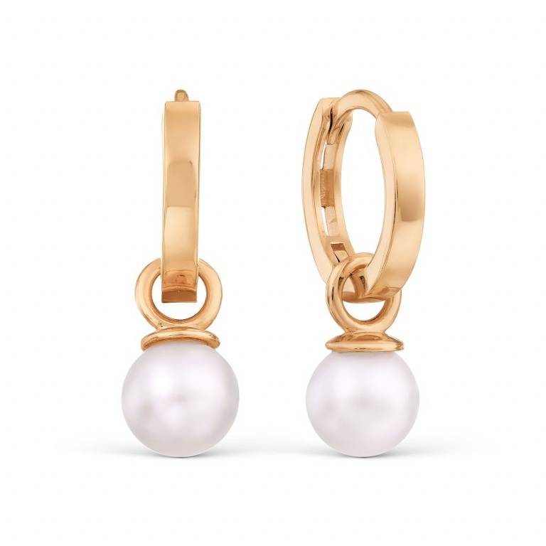 Ohrringe 585 Rotgold mit Perlen