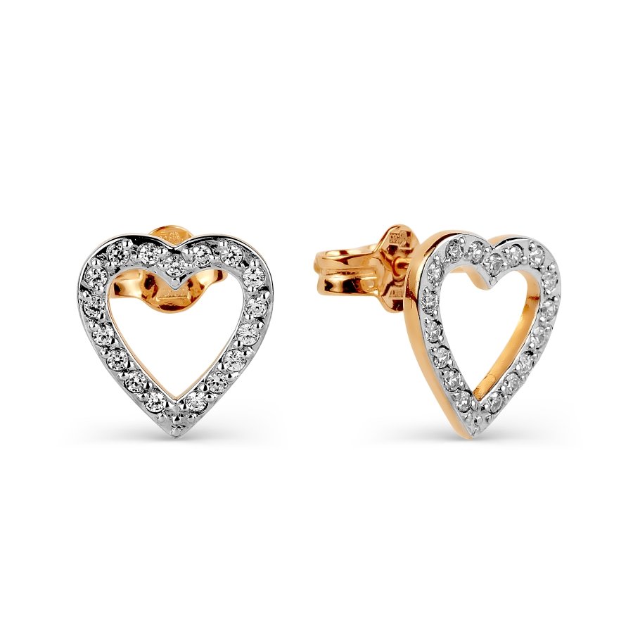 Серьги из красного золота 585 пробы c фианитами