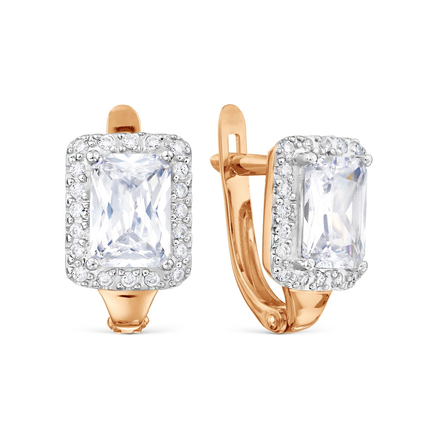 Ohrringe 585 Rotgold mit Zirkonia