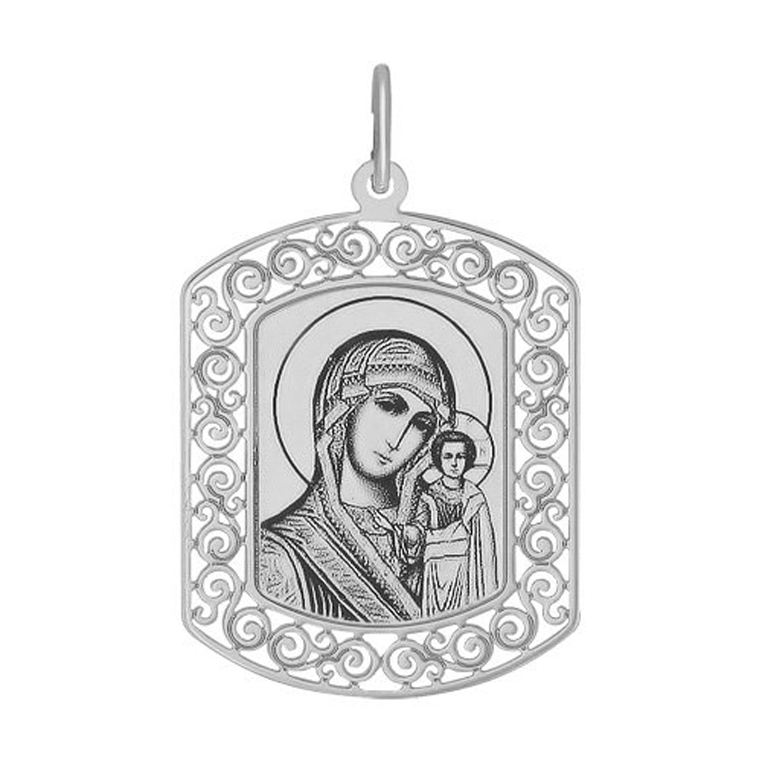 Иконка "Казанская" из серебра 925 пробы