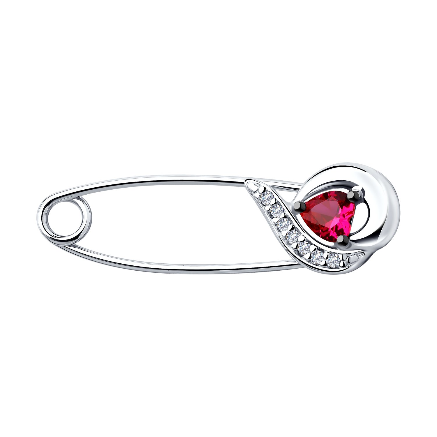 Brosche Pin 925 Sterling Silber mit Zirkonia