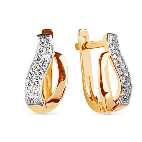 Damen Ohrringe mit Zirkonia | 375 Rotgold