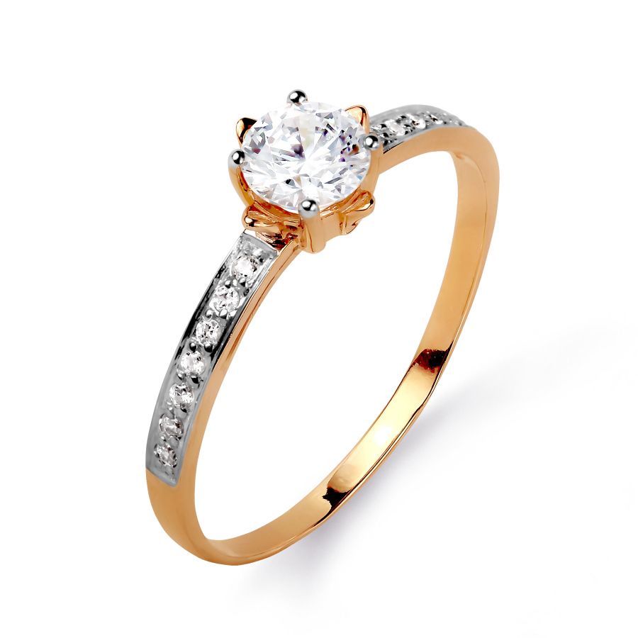 Damen Ring mit Zirkonia | 585 Rotgold Verlobungsring Damen Ring mit Zirkonia | 585 Rotgold Verlobungsring