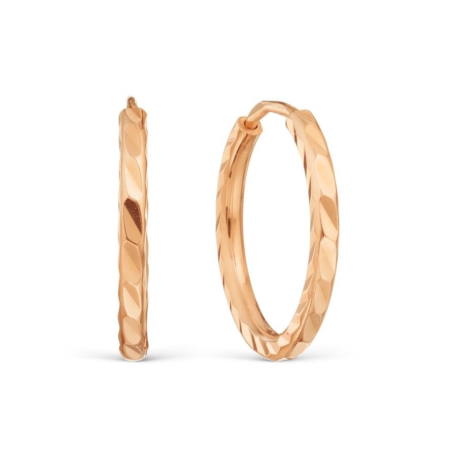 Ohrringe "Creole" 585 Rotgold Diamantiert