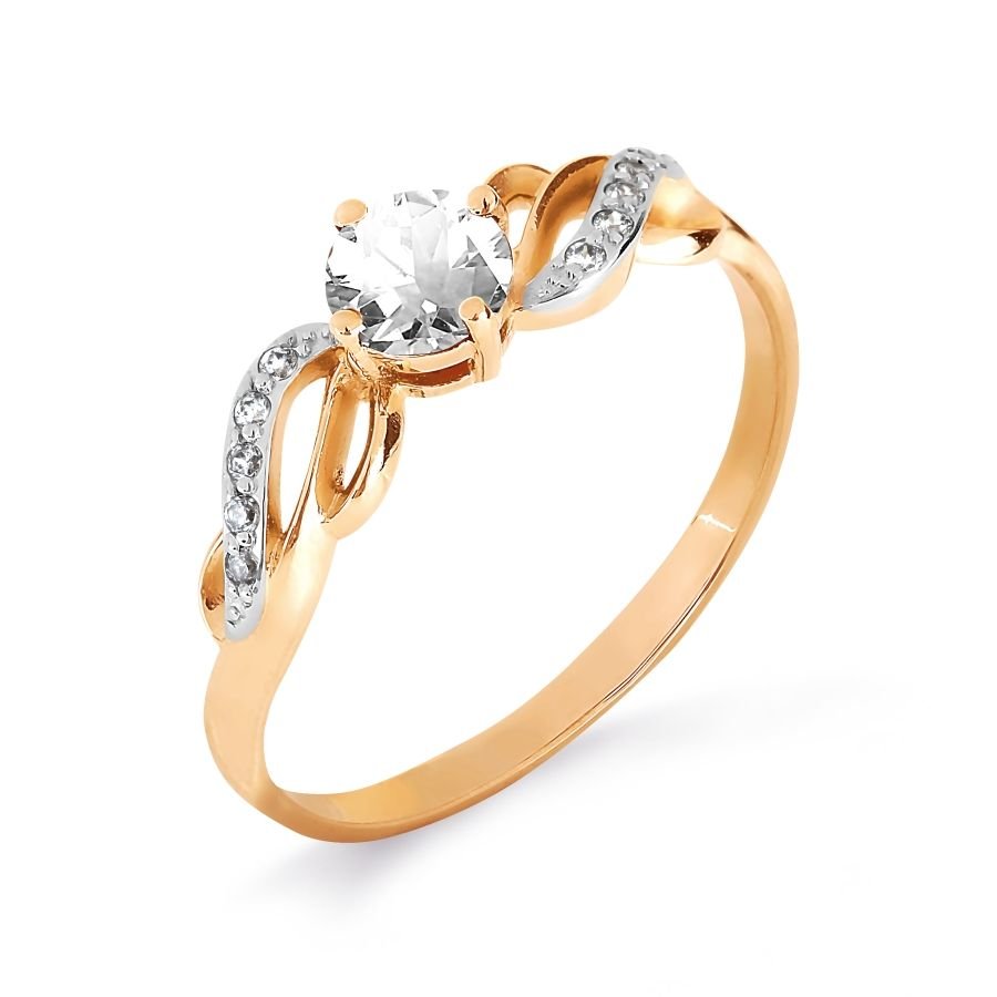 Damen Ring mit Topas und Zirkonia | 585 Rotgold