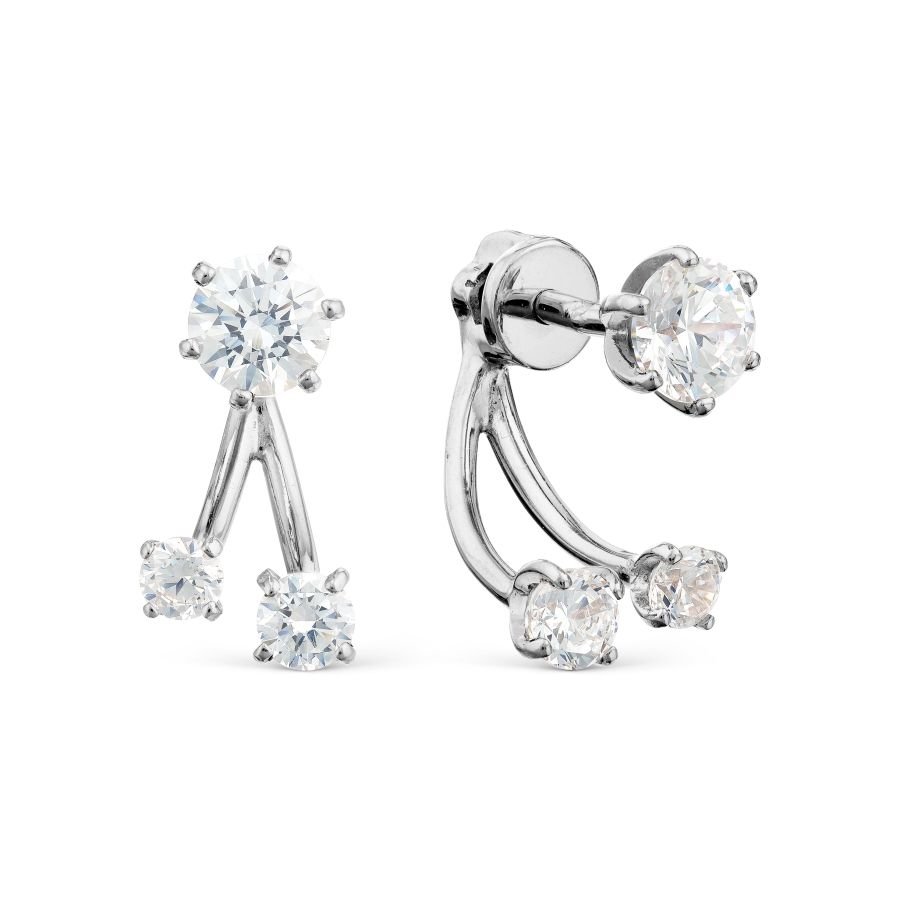 Серьги с фианитами из серебра 925 пробы