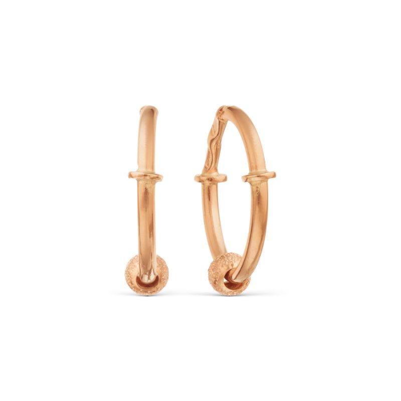 Ohrringe Kongo rund 585 Rotgold teilmattiert