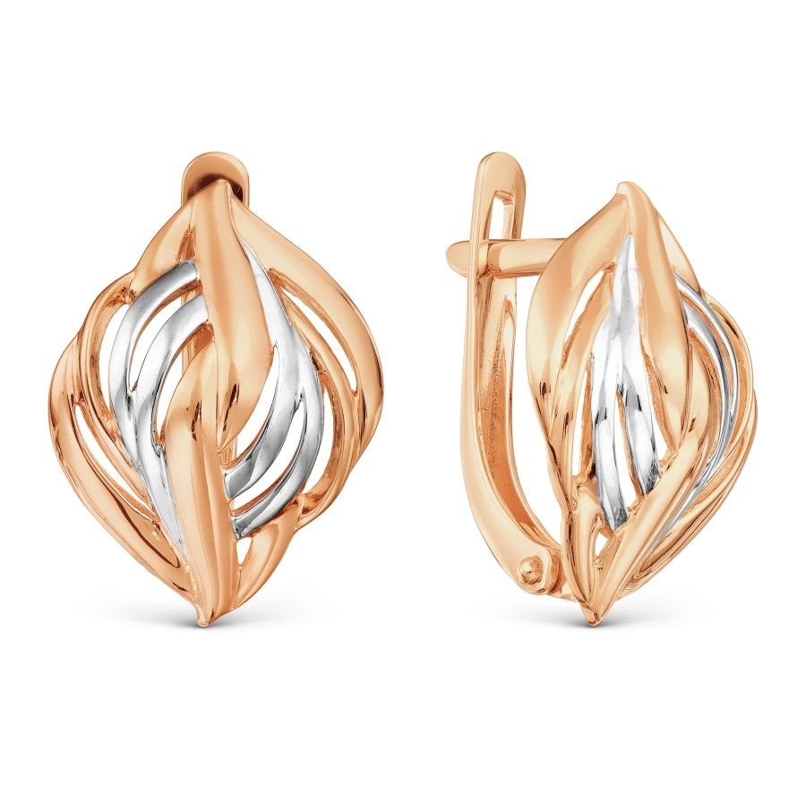 Ohrringe Bicolor 585 Rotgold