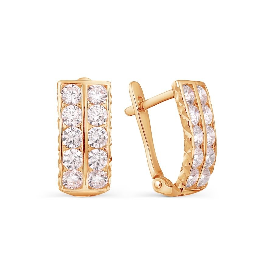 Ohrringe mit Zirkonia | 585 Rotgold Diamantiert