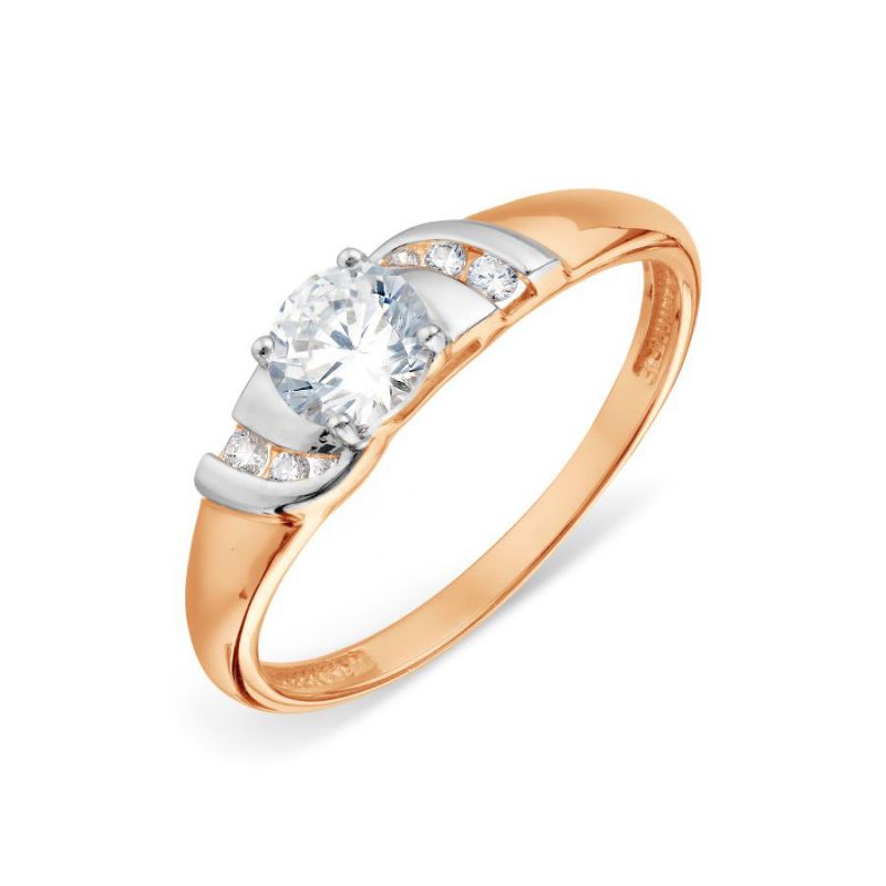 Damen Ring mit Zirkonia | 585 Rotgold Damen Ring mit Zirkonia | 585 Rotgold