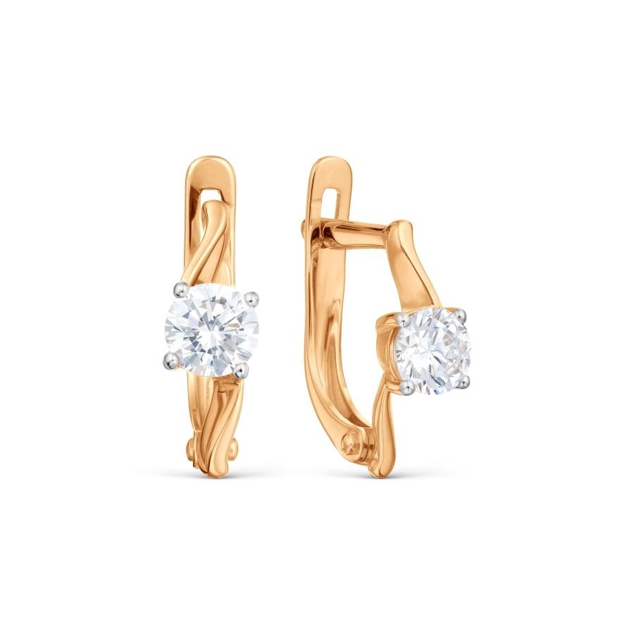 Ohrringe mit Zirkonia | 585 Rotgold