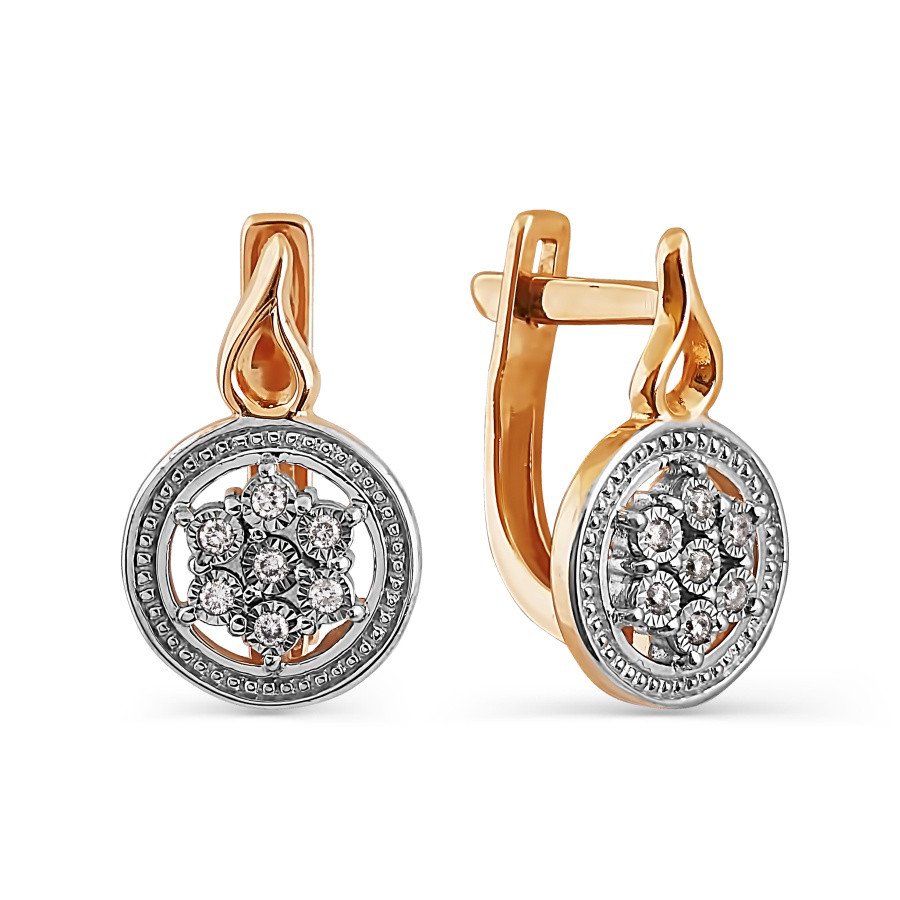 Серьги из золота 585 пробы с бриллиантами