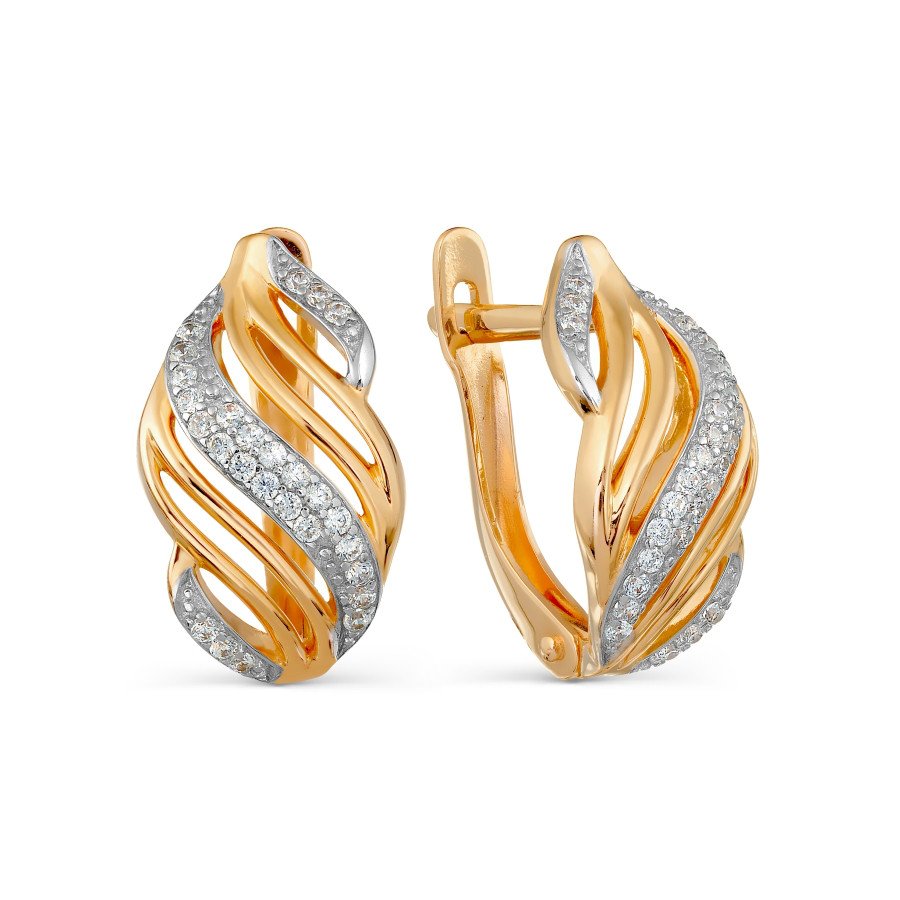 Damen Ohrringe mit Zirkonia | 585 Rotgold