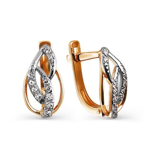 Damen Ohrringe mit Zirkonia - 375 Rotgold