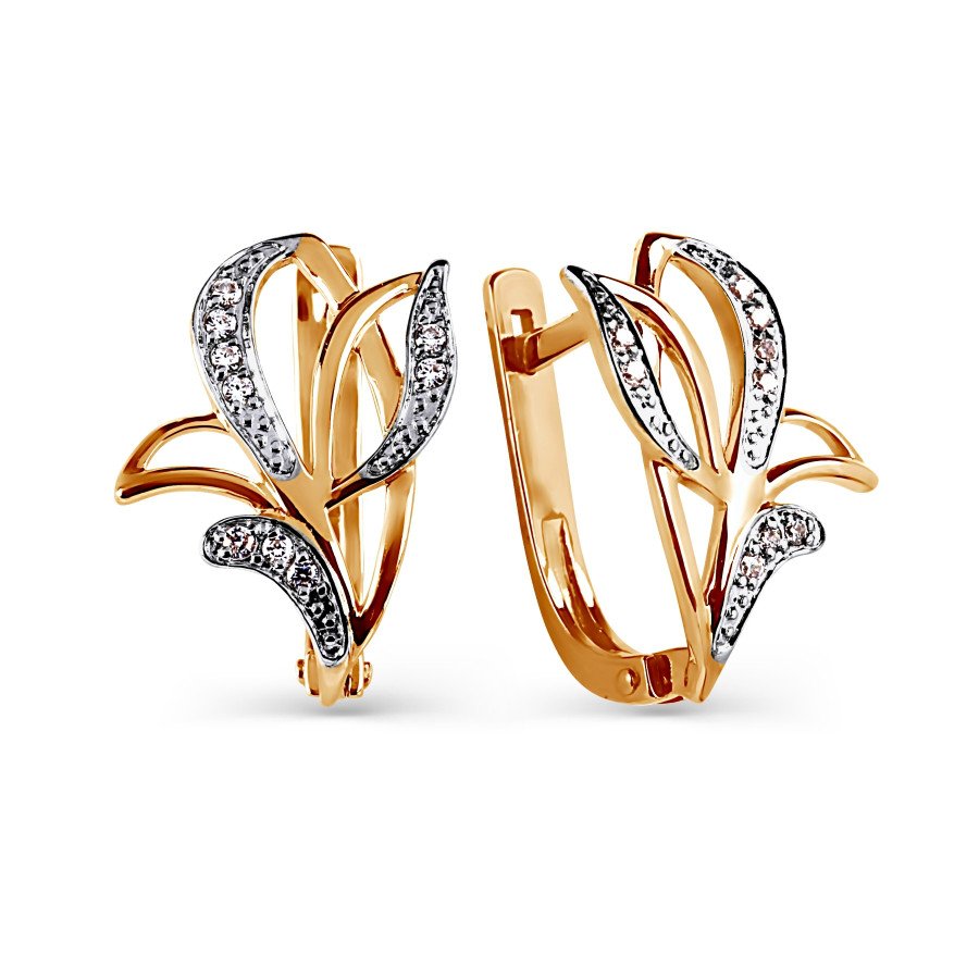 Damen Ohrringe mit Zirkonia | 375 Rotgold