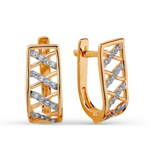 Ohrringe mit Zirkonia | 375 Rotgold